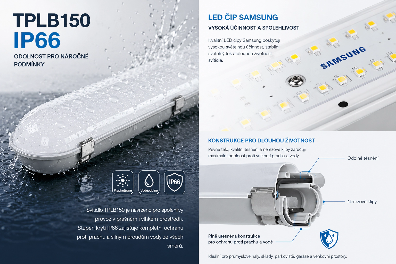LED čip Samsung svítidla TPLB150